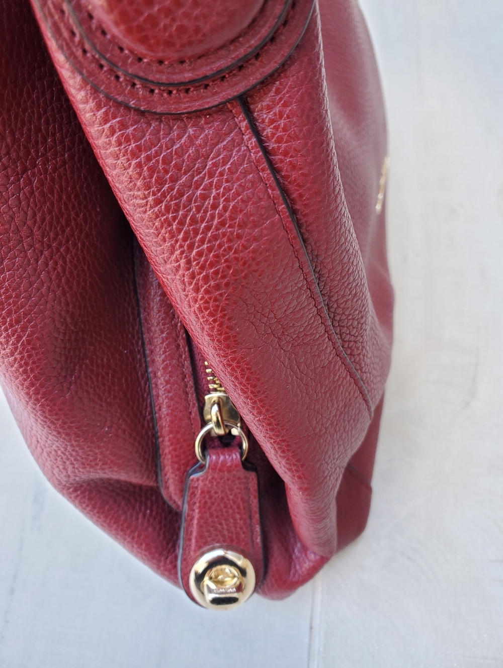 Coach Edie Hobo Satchel In Burgundy - Picture 6 of 11
